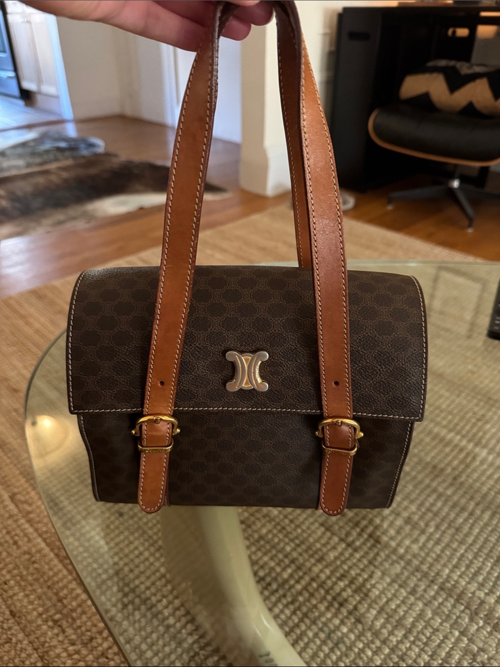 Celine Logo triomphe macadam bag